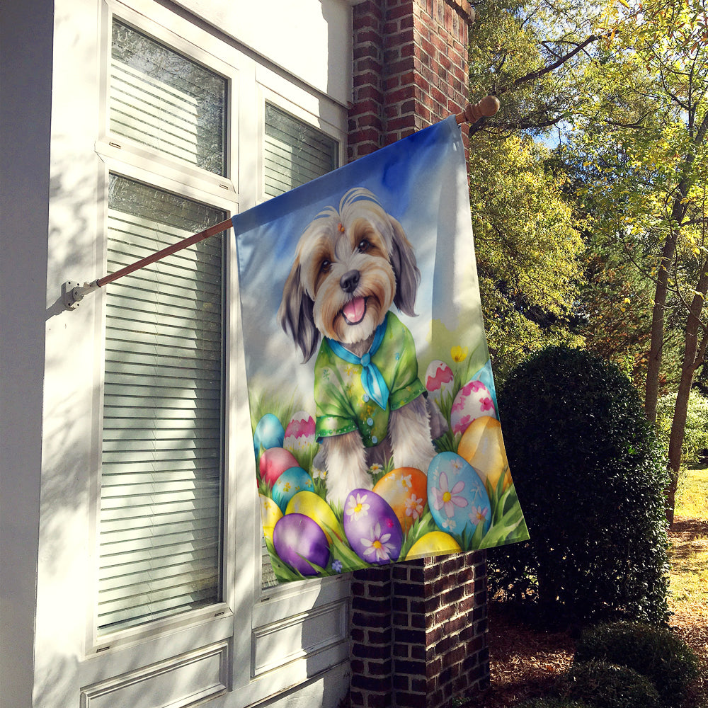 Tibetan Terrier Easter Egg Hunt House Flag