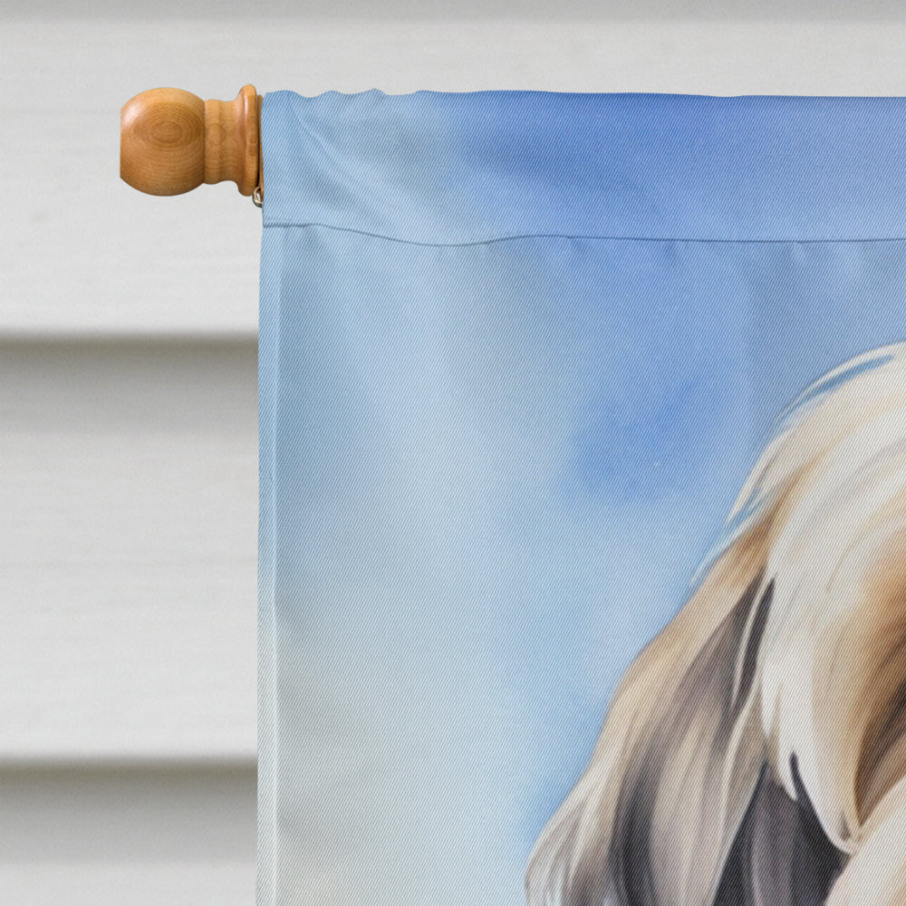 Tibetan Terrier Easter Egg Hunt House Flag