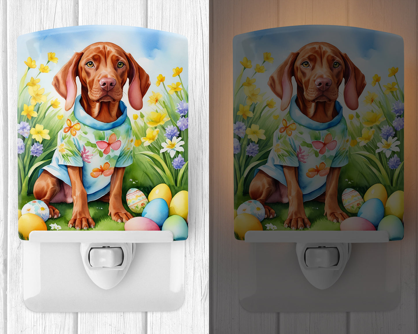 Vizsla Easter Egg Hunt Ceramic Night Light