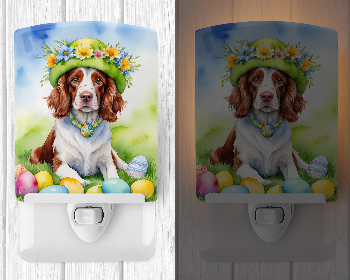 Welsh Springer Spaniel Easter Egg Hunt Ceramic Night Light