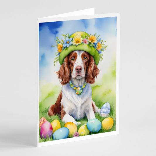 Buy this Welsh Springer Spaniel Easter Egg Hunt Greeting Cards Pack of 8