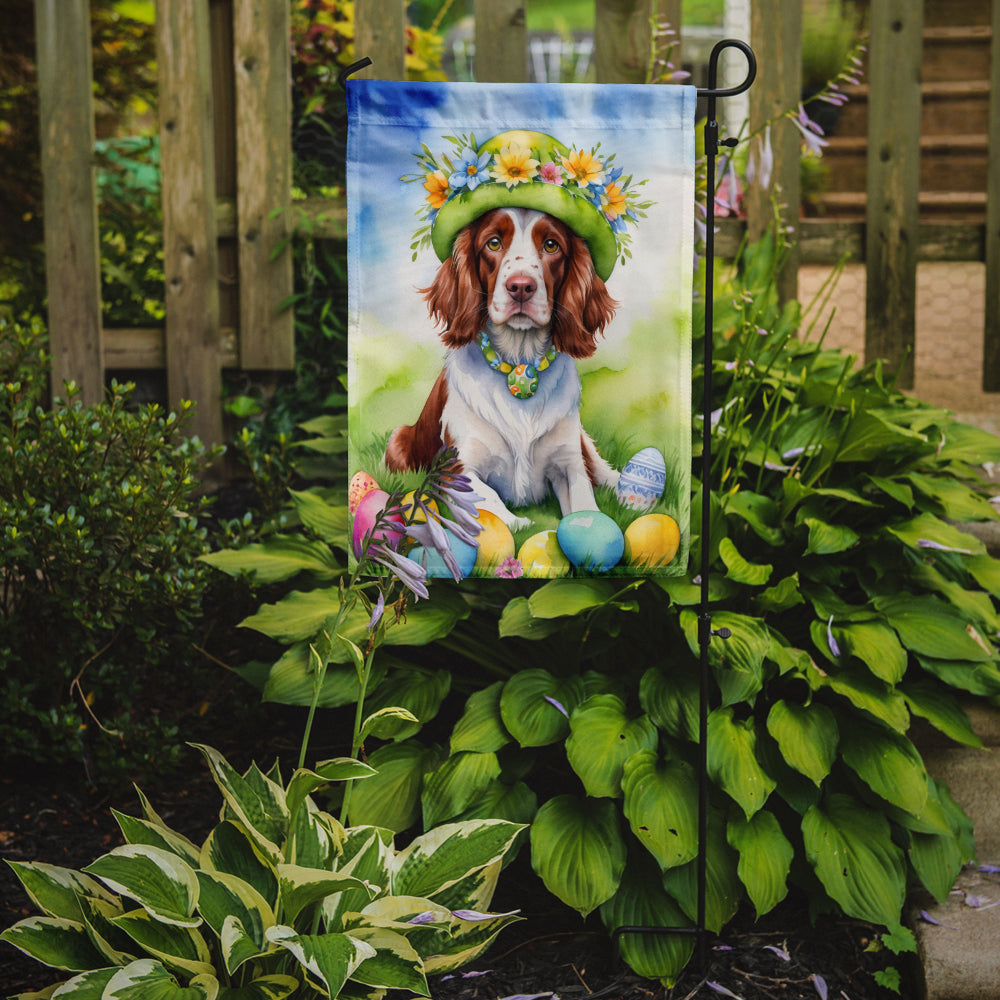 Welsh Springer Spaniel Easter Egg Hunt Garden Flag