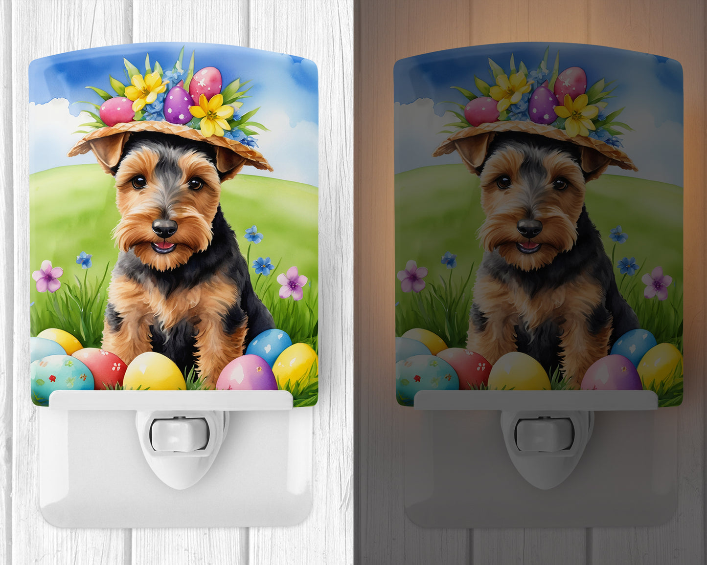 Welsh Terrier Easter Egg Hunt Ceramic Night Light