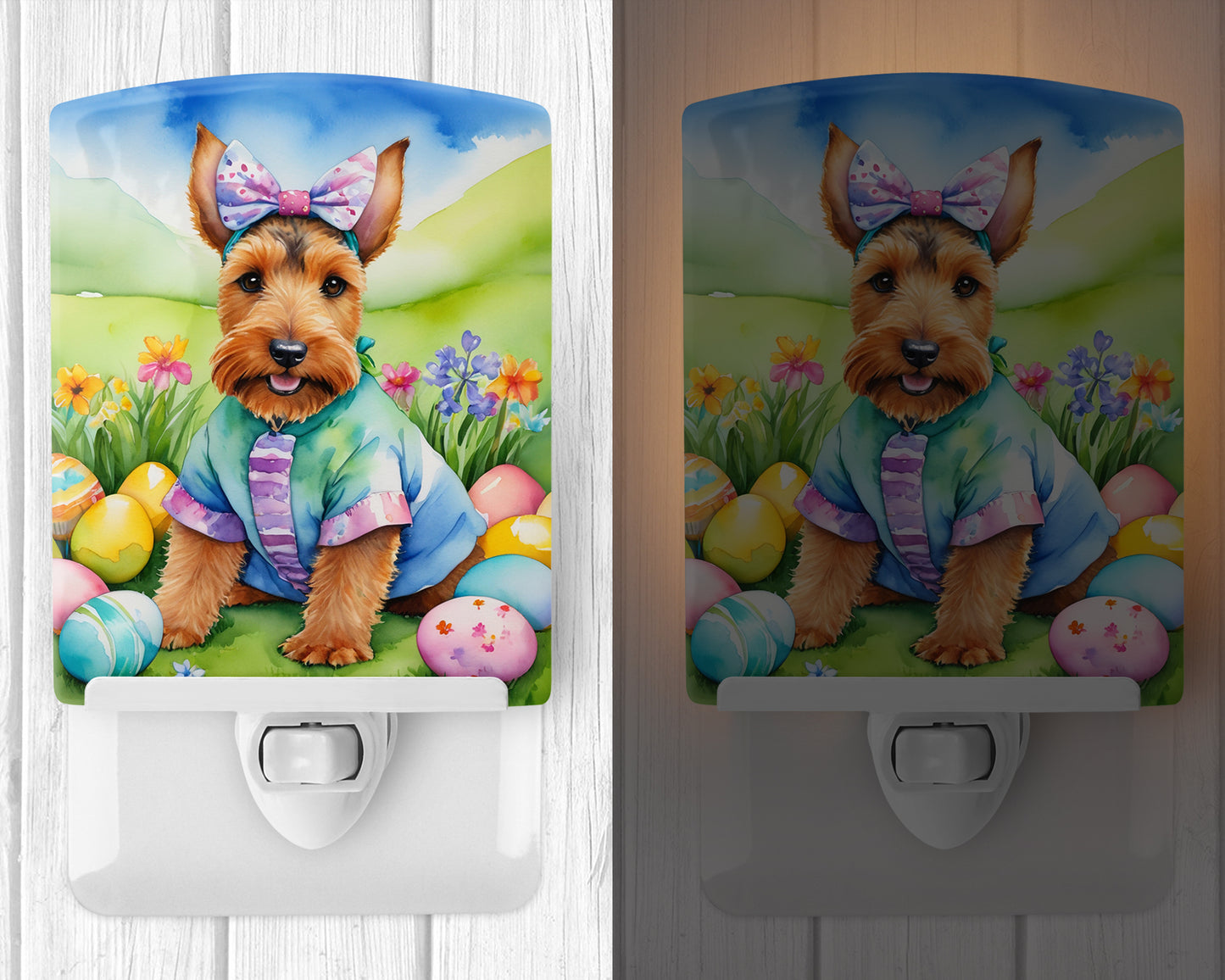 Welsh Terrier Easter Egg Hunt Ceramic Night Light