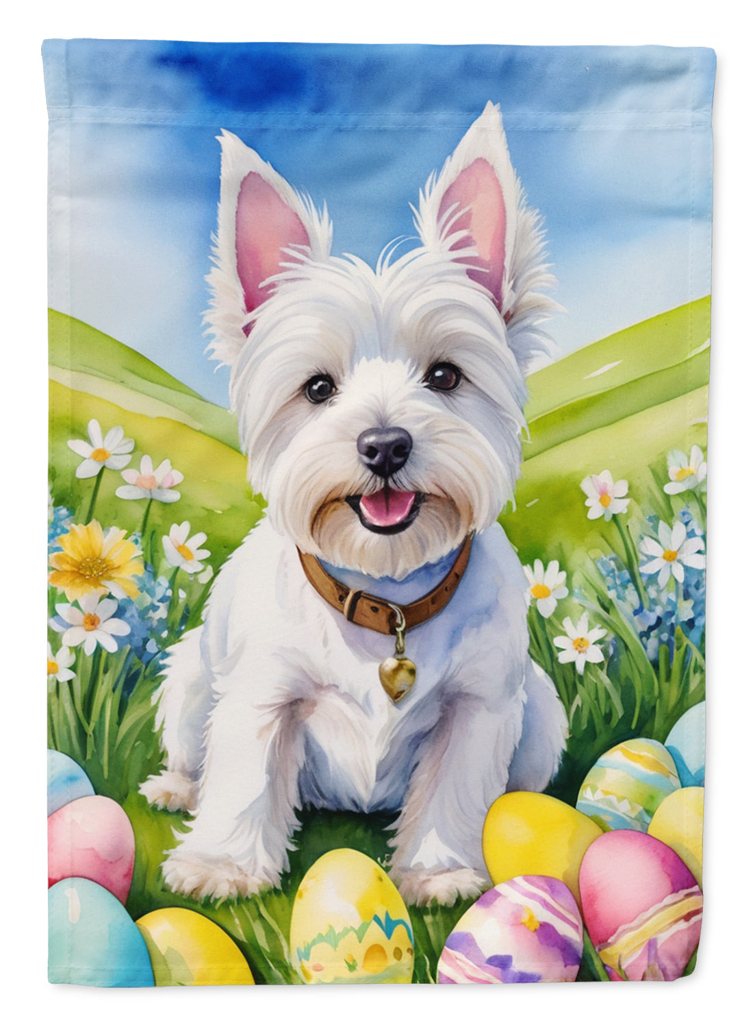 Buy this Westie Easter Egg Hunt House Flag
