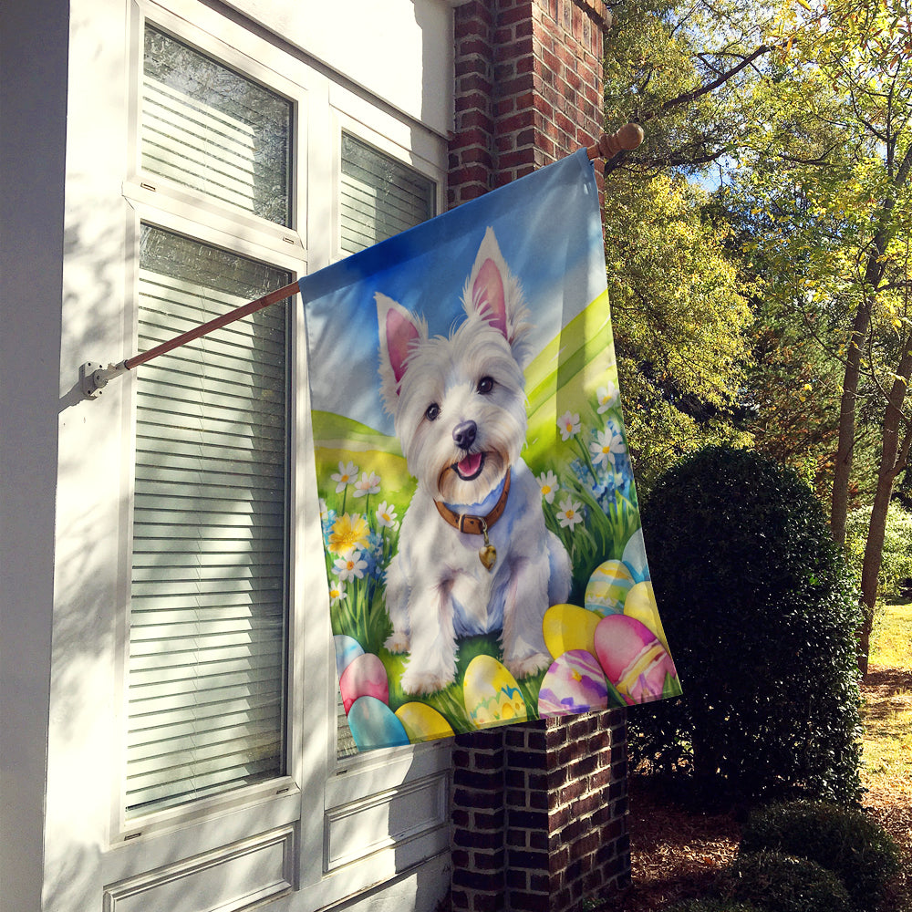 Westie Easter Egg Hunt House Flag