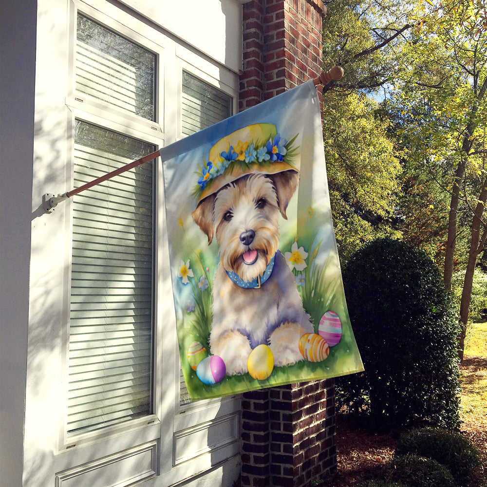 Wheaten Terrier Easter Egg Hunt House Flag