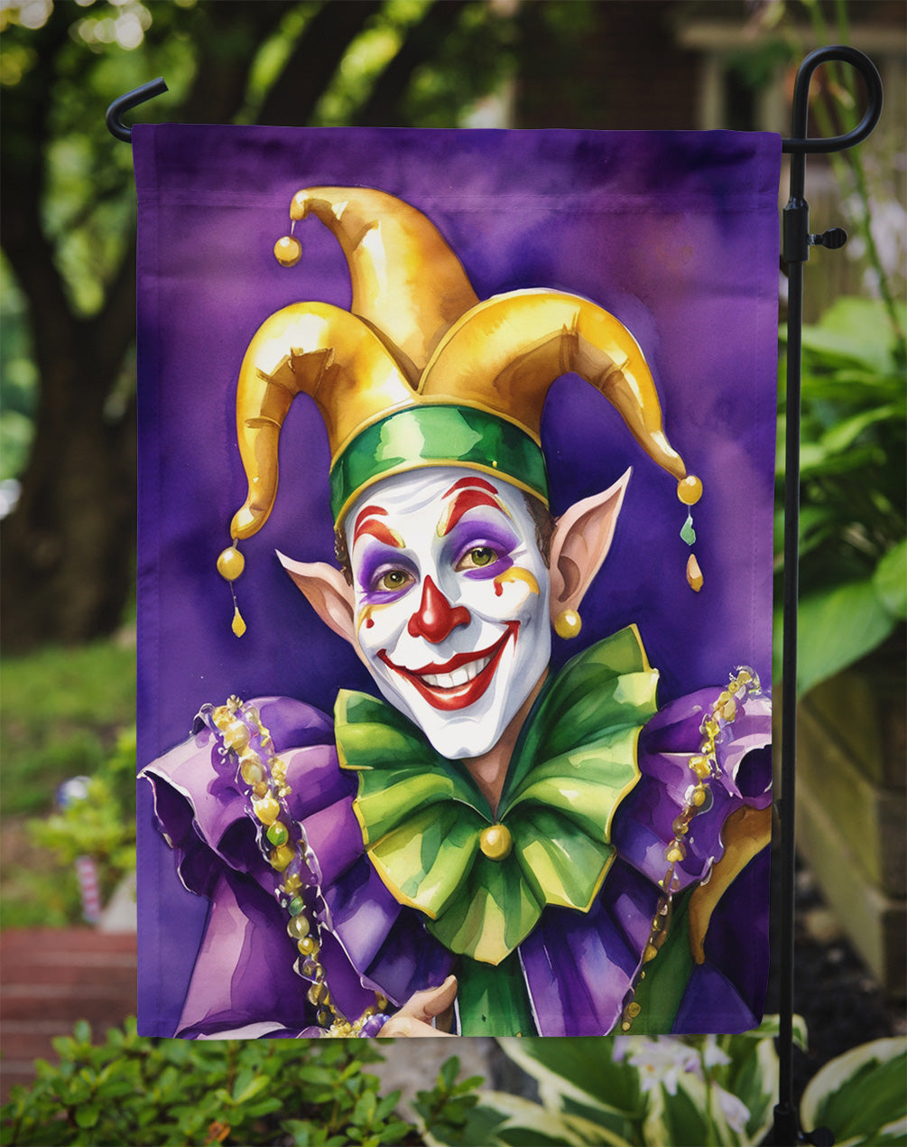 Jester Mardi Gras Garden Flag