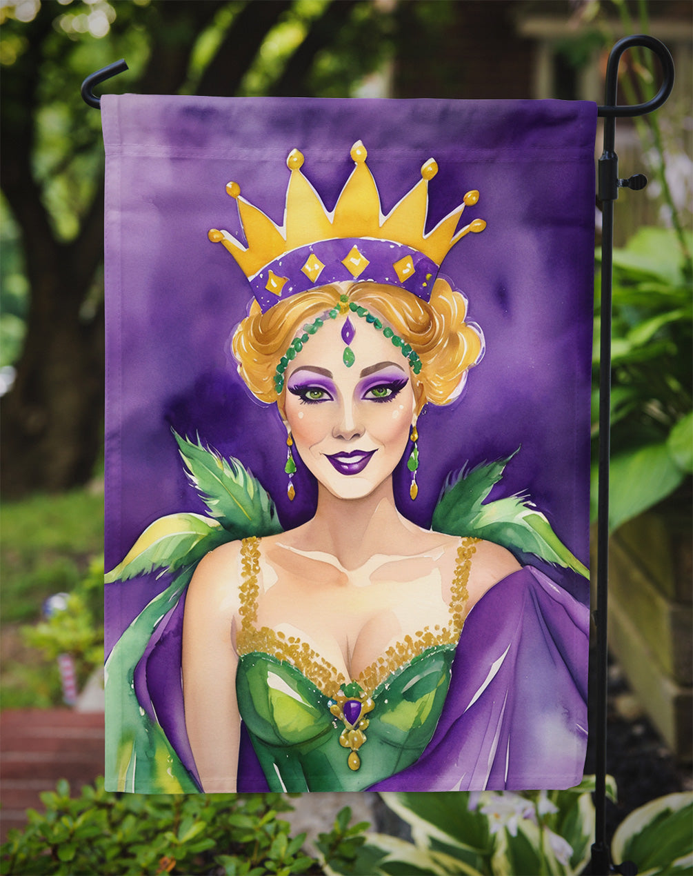 Queen of Mardi Gras Garden Flag