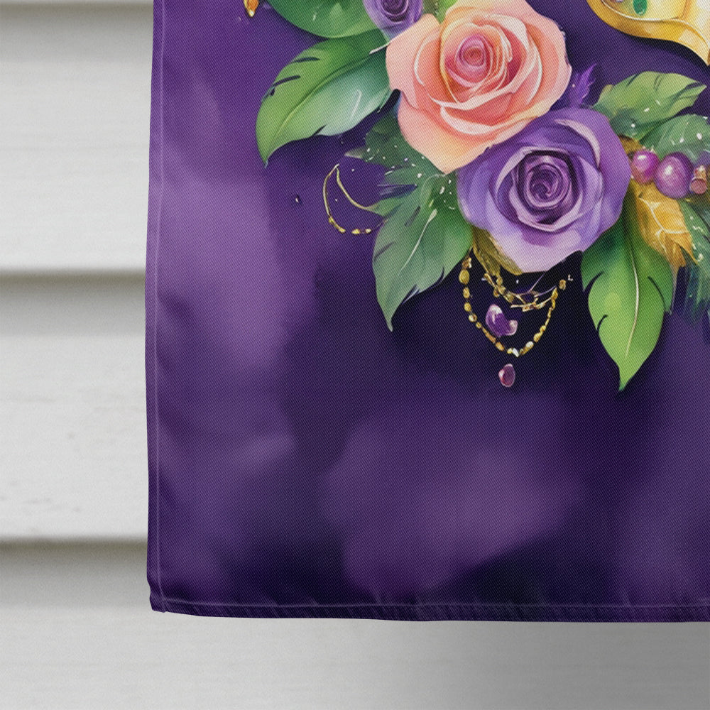 Wreath Mardi Gras House Flag