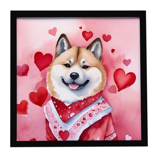 Buy this Akita My Valentine Framed Metal Print
