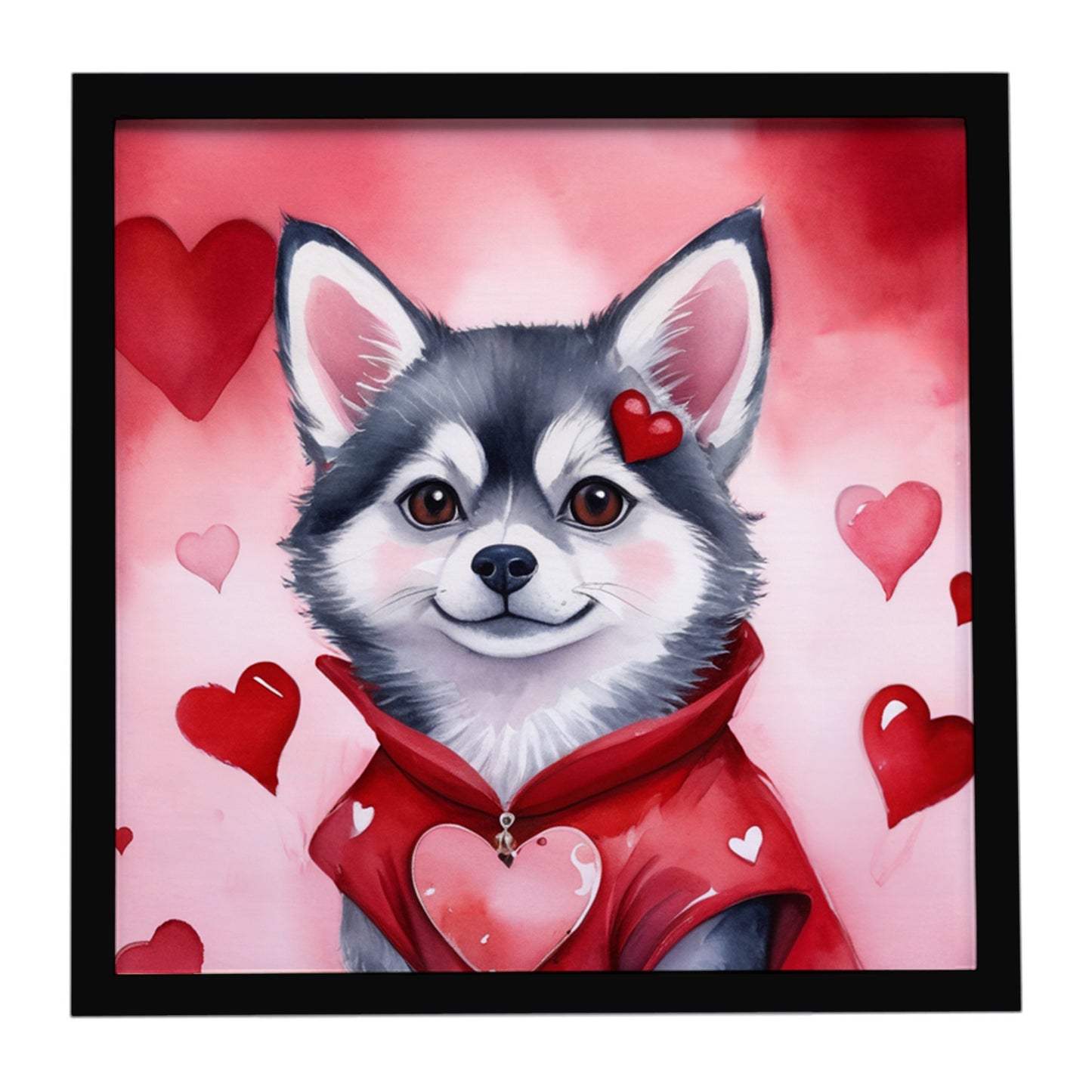 Buy this Alaskan Klee Kai My Valentine Framed Metal Print