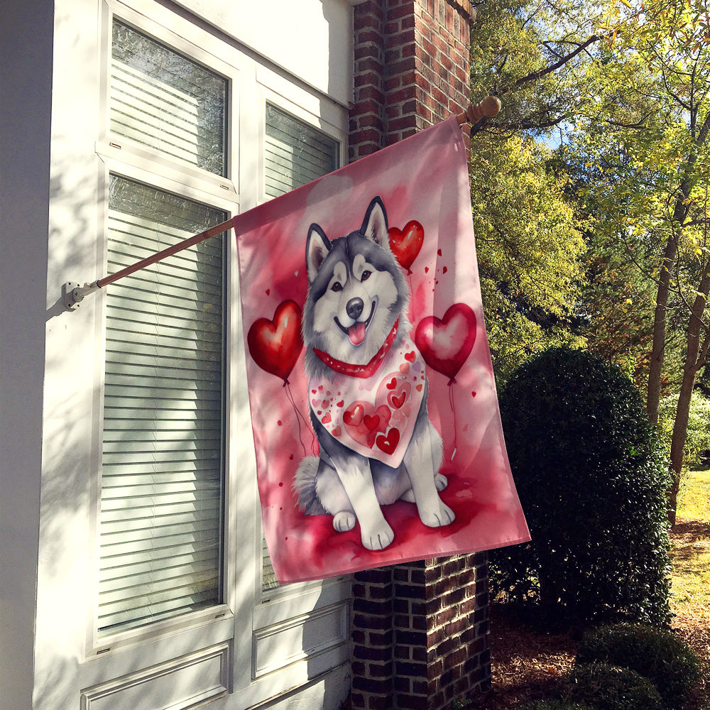 Alaskan Malamute My Valentine House Flag