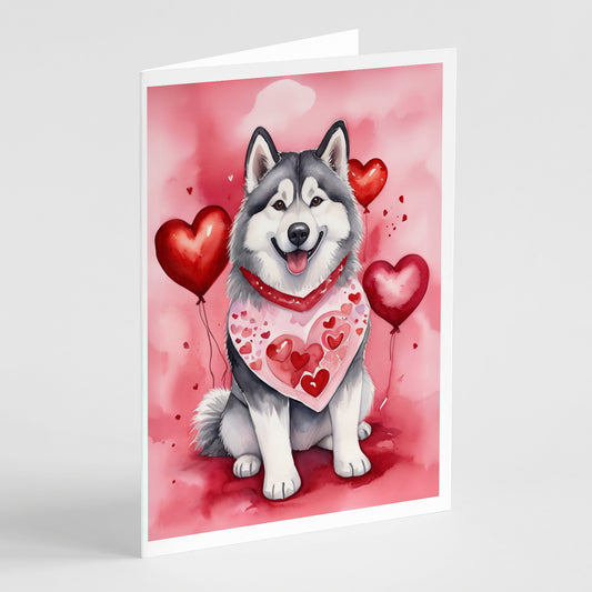 Buy this Alaskan Malamute My Valentine Greeting Cards Pack of 8