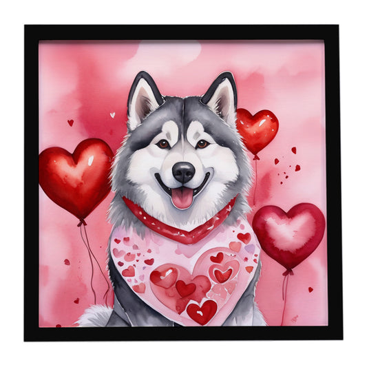 Buy this Alaskan Malamute My Valentine Framed Metal Print