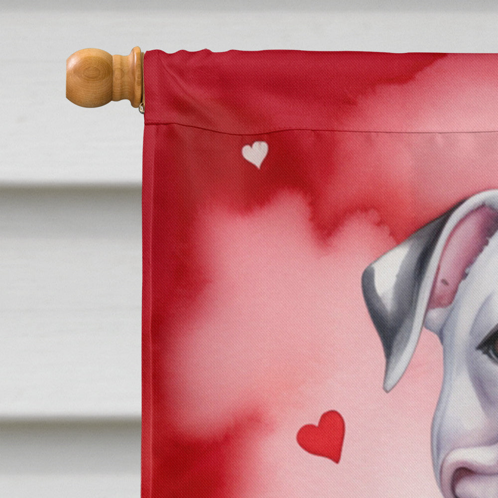 American Bulldog My Valentine House Flag