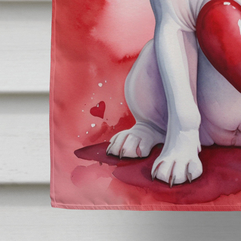 American Bulldog My Valentine House Flag