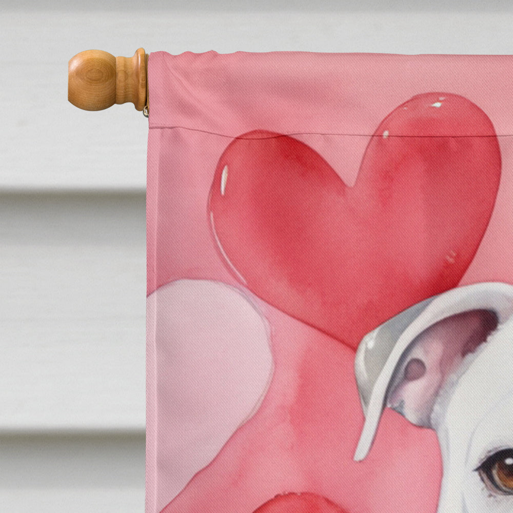 American Bulldog My Valentine House Flag