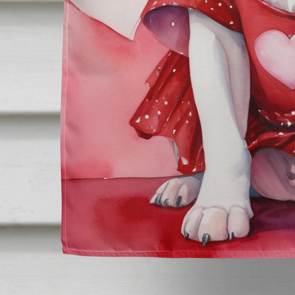 American Bulldog My Valentine House Flag