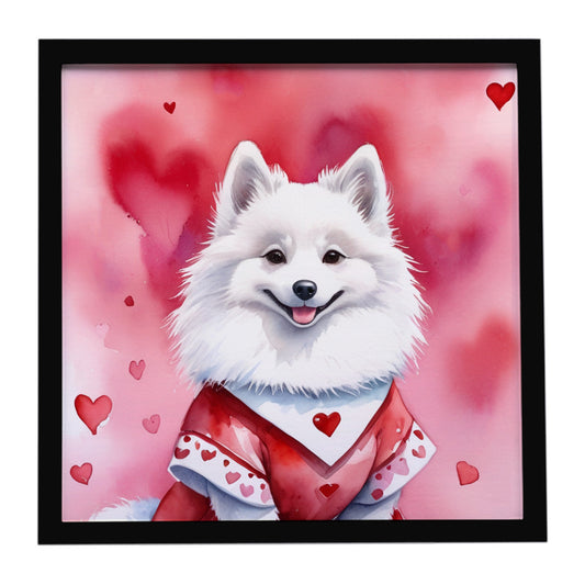 Buy this American Eskimo My Valentine Framed Metal Print