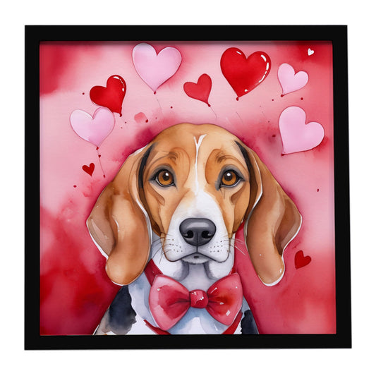 Buy this American Foxhound My Valentine Framed Metal Print