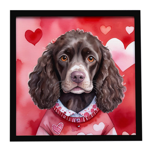 Buy this American Water Spaniel My Valentine Framed Metal Print