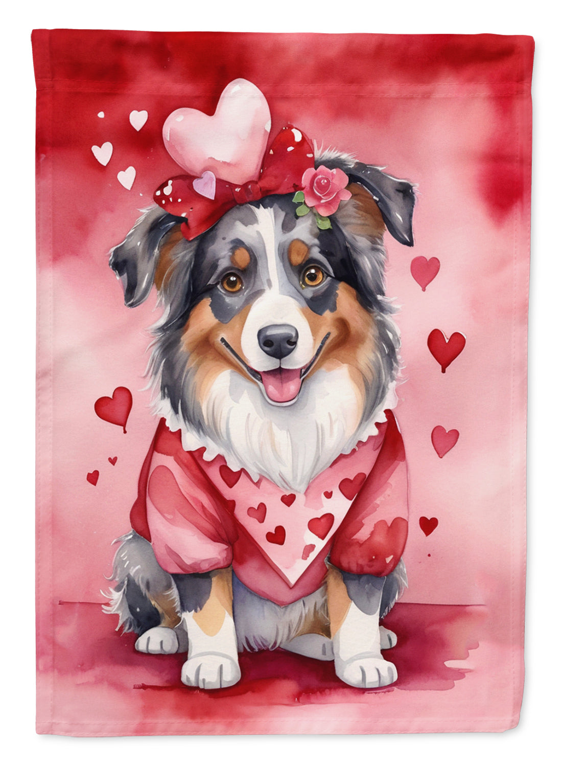 Buy this Australian Shepherd My Valentine Garden Flag