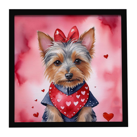 Buy this Australian Terrier My Valentine Framed Metal Print