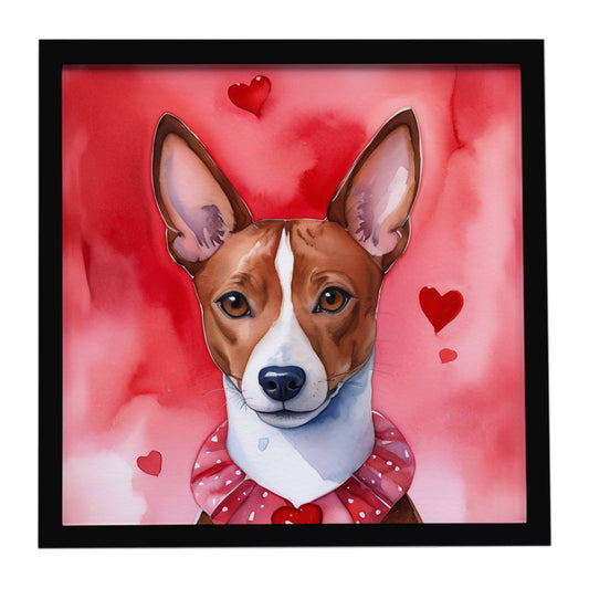 Buy this Basenji My Valentine Framed Metal Print