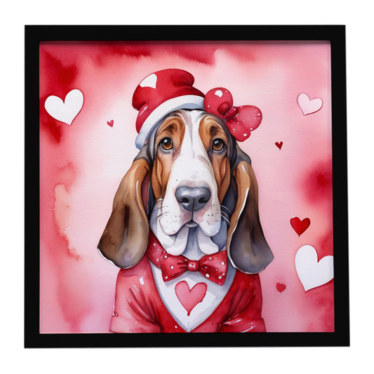 Buy this Basset Hound My Valentine Framed Metal Print