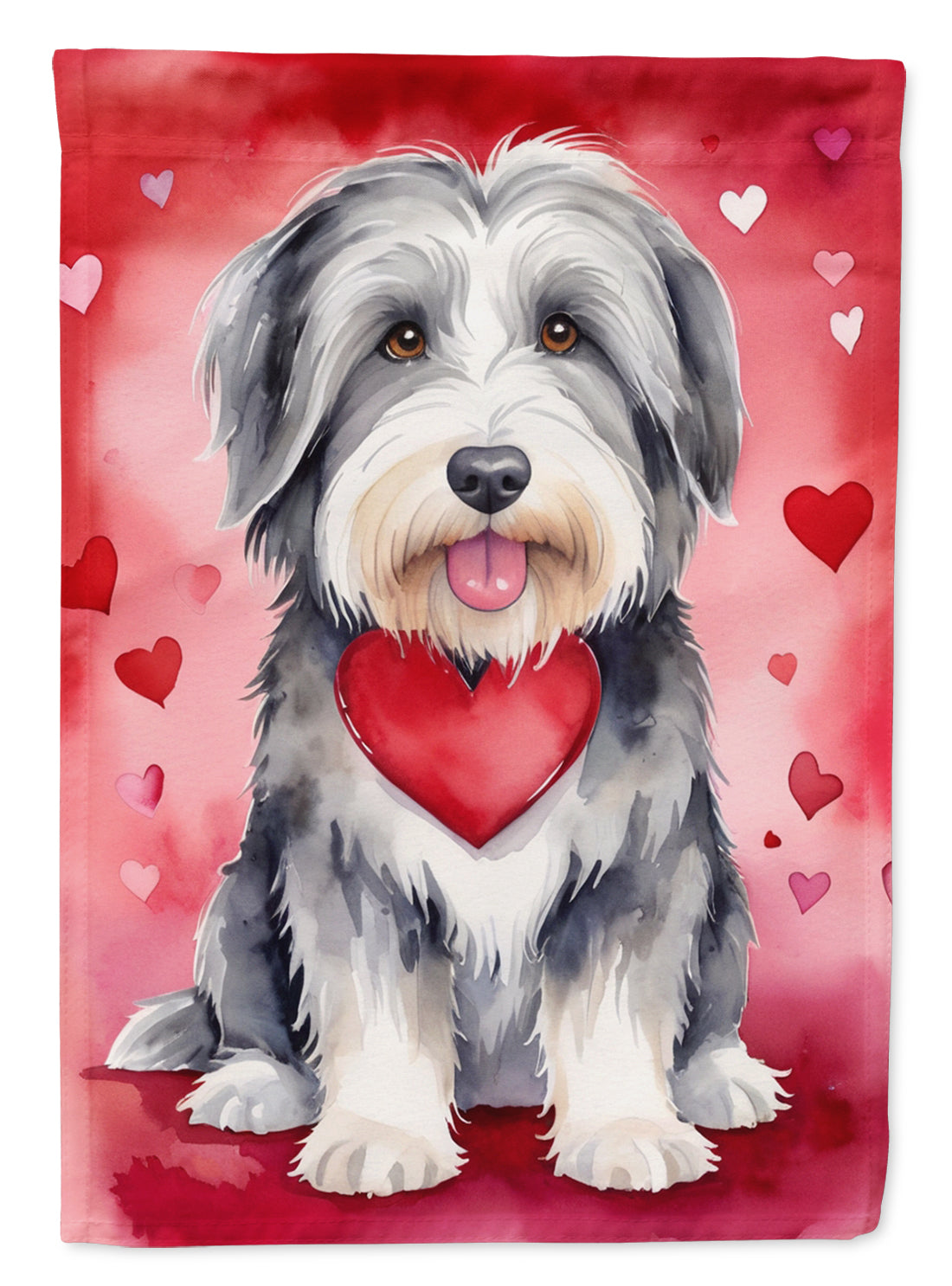 Buy this Bearded Collie My Valentine House Flag