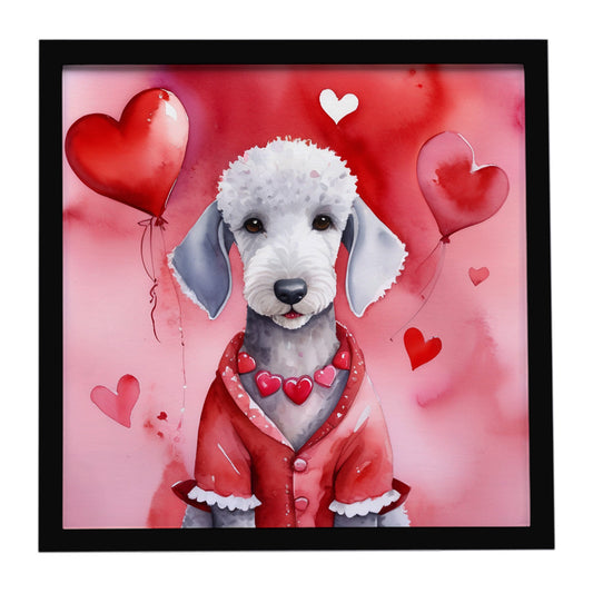 Buy this Bedlington Terrier My Valentine Framed Metal Print
