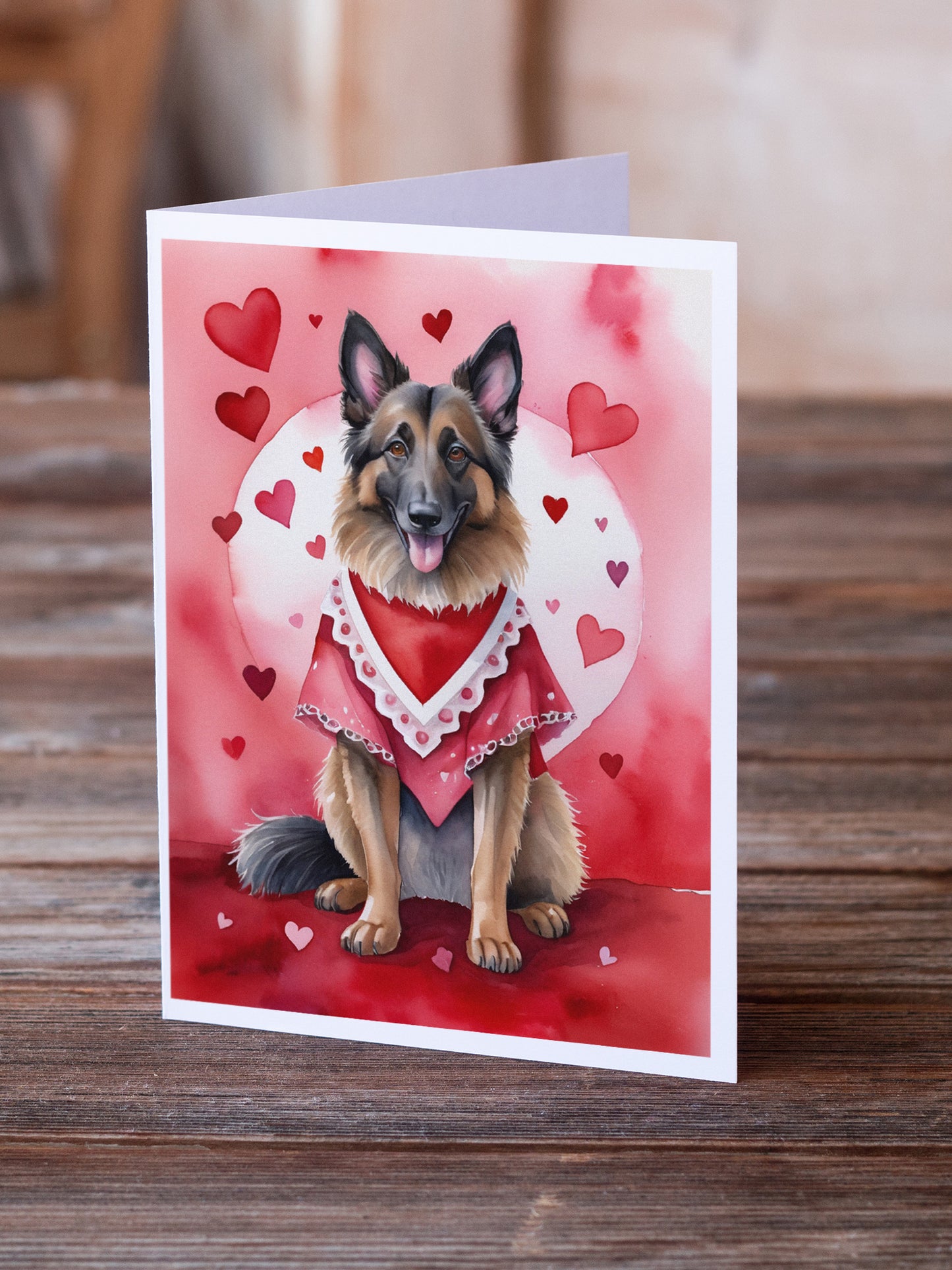 Belgian Tervuren My Valentine Greeting Cards Pack of 8