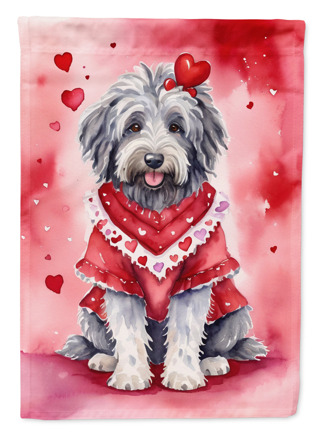 Buy this Bergamasco Sheepdog My Valentine Garden Flag