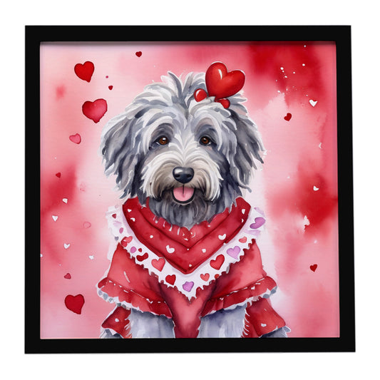 Buy this Bergamasco Sheepdog My Valentine Framed Metal Print