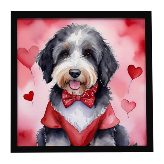 Buy this Bernedoodle My Valentine Framed Metal Print
