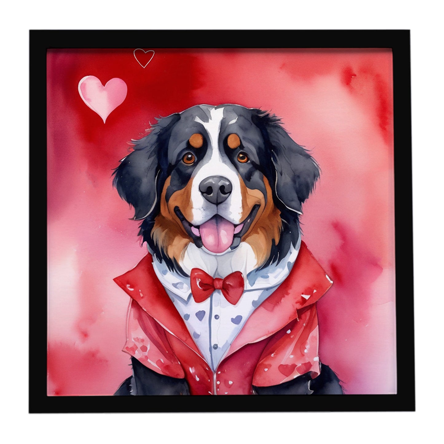 Buy this Bernese Mountain Dog My Valentine Framed Metal Print