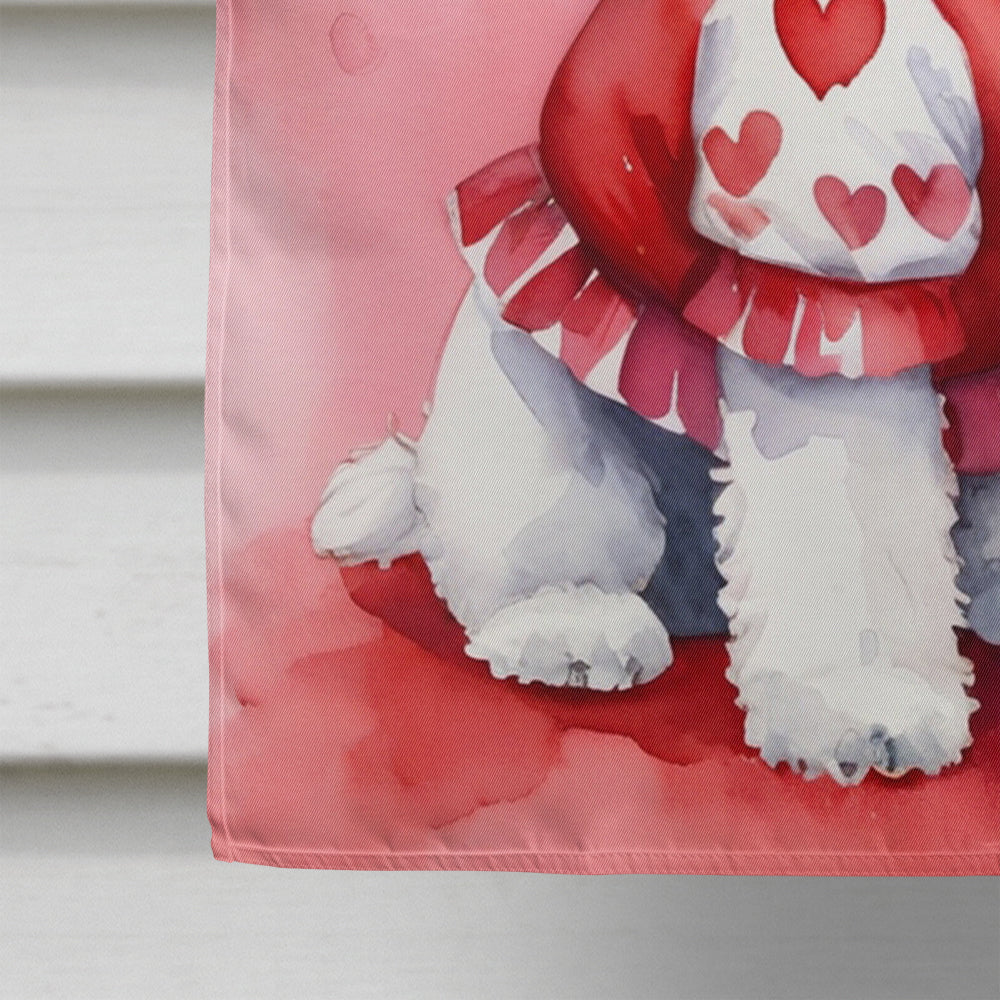 Bichon Frise My Valentine House Flag