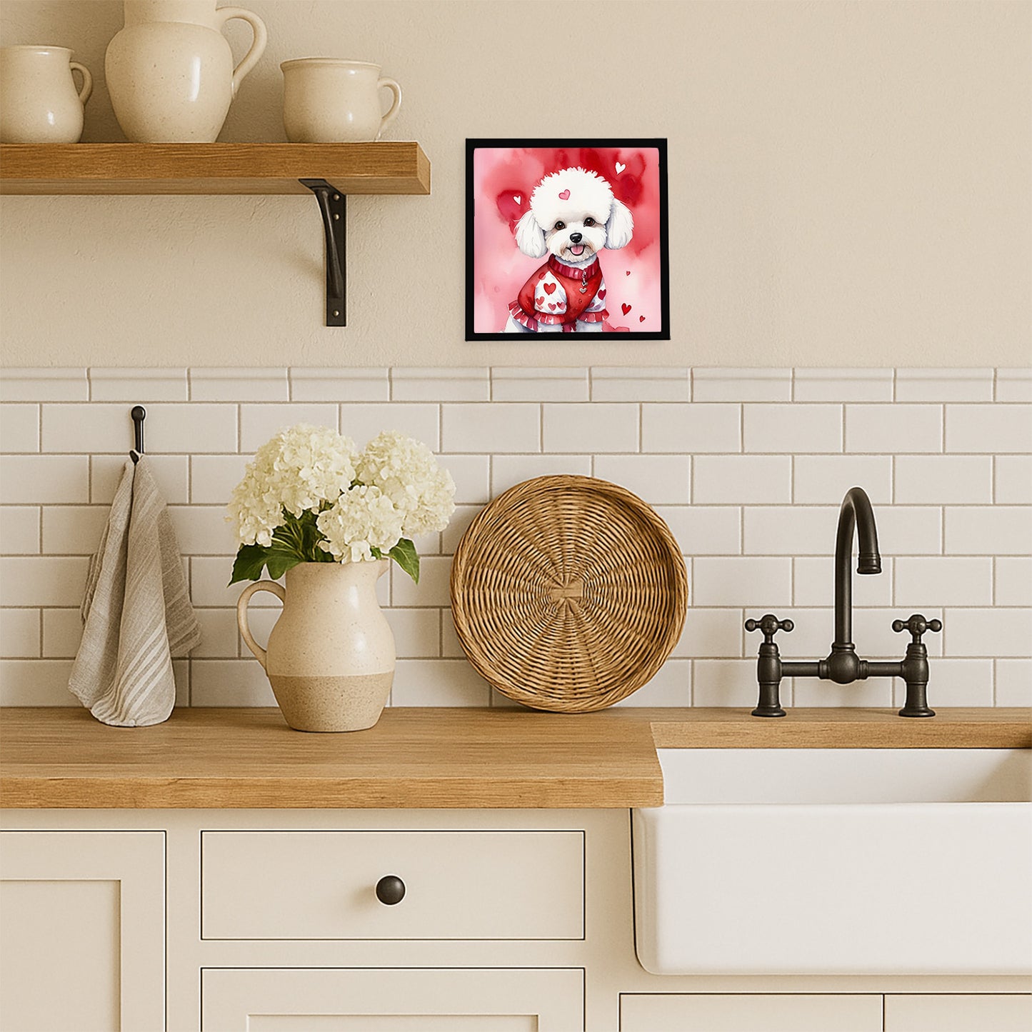 Bichon Frise My Valentine Framed Metal Print