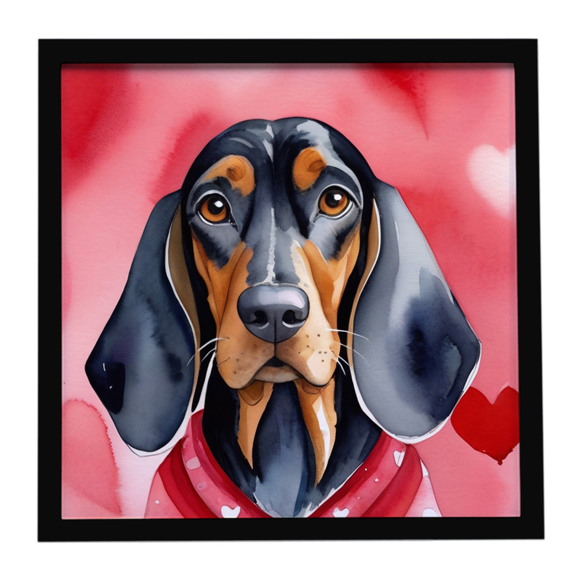 Buy this Black and Tan Coonhound My Valentine Framed Metal Print