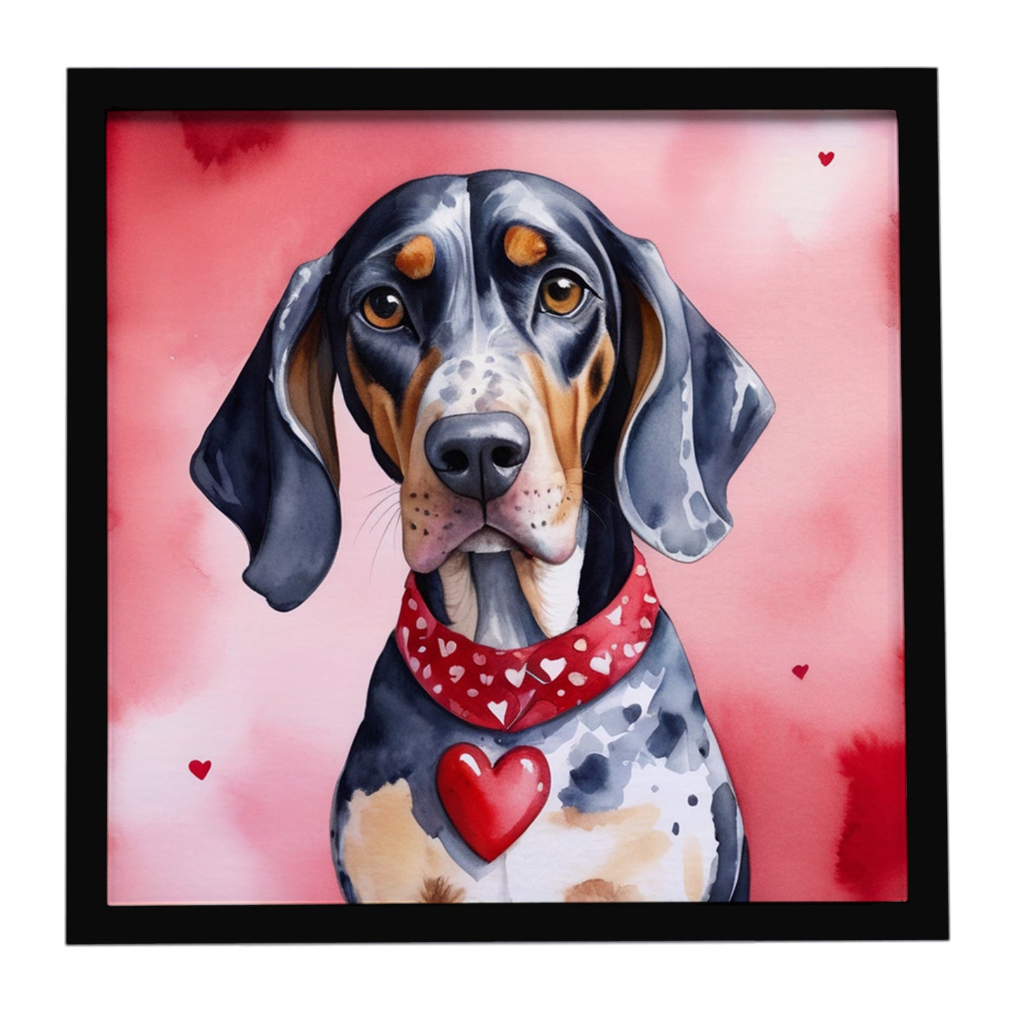 Buy this Bluetick Coonhound My Valentine Framed Metal Print