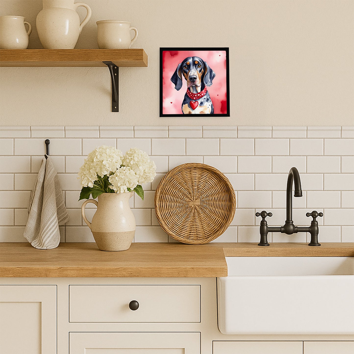Bluetick Coonhound My Valentine Framed Metal Print