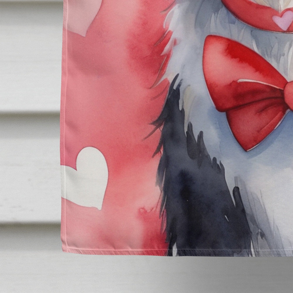 Border Collie My Valentine House Flag