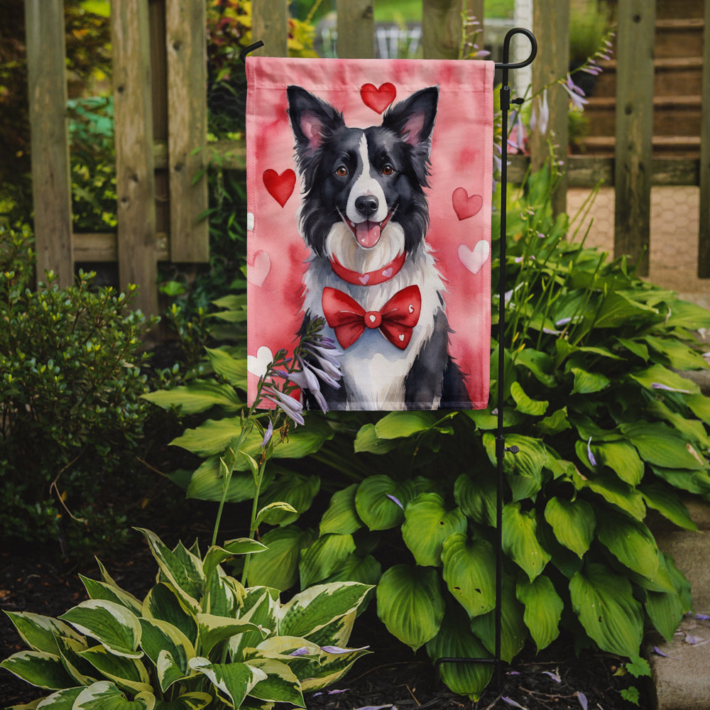 Border Collie My Valentine Garden Flag