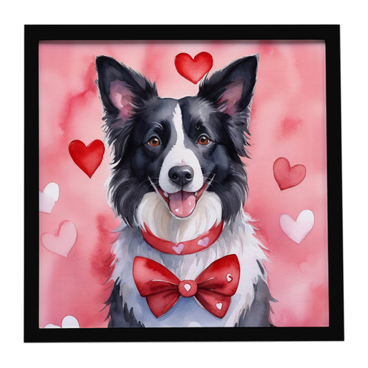 Buy this Border Collie My Valentine Framed Metal Print