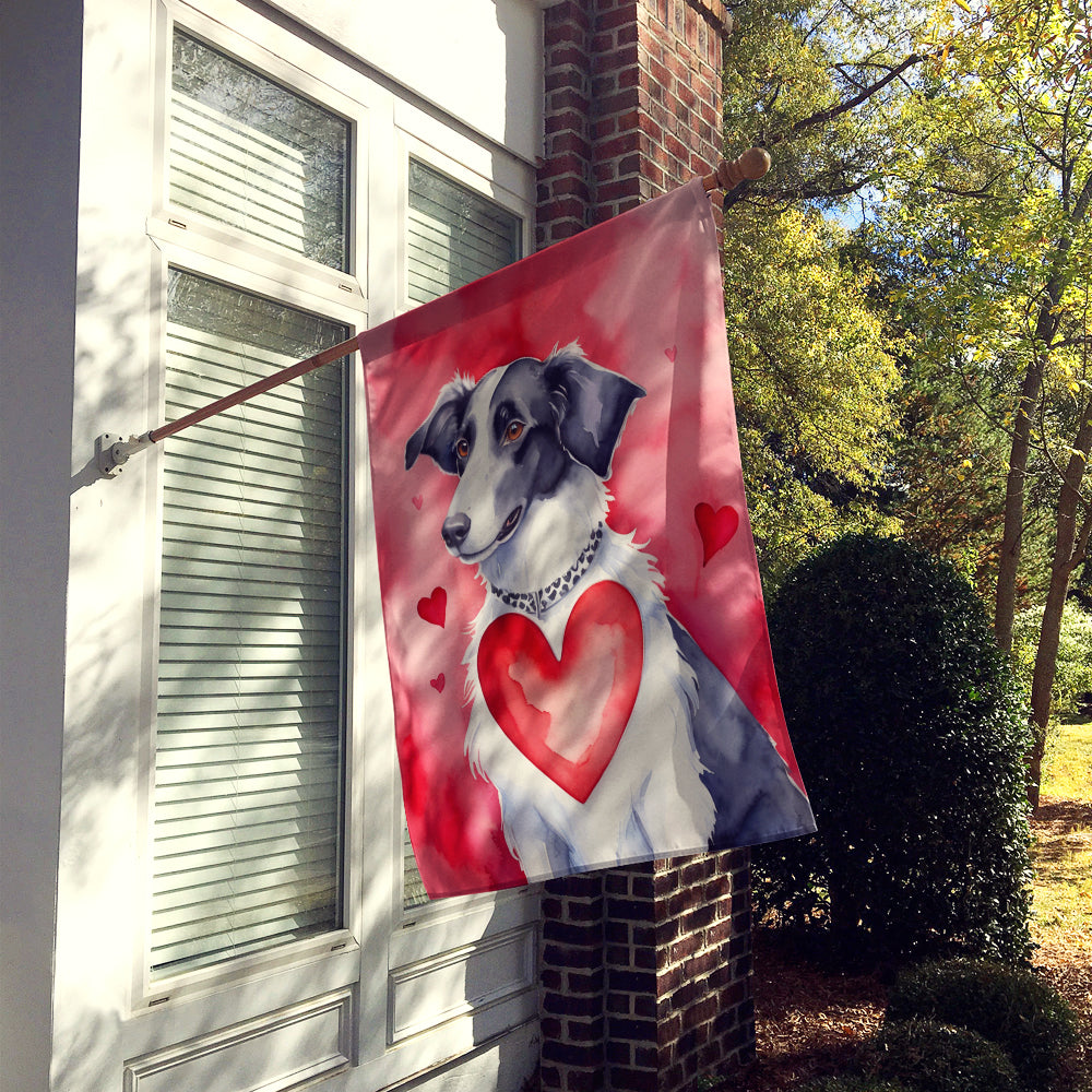 Borzoi My Valentine House Flag