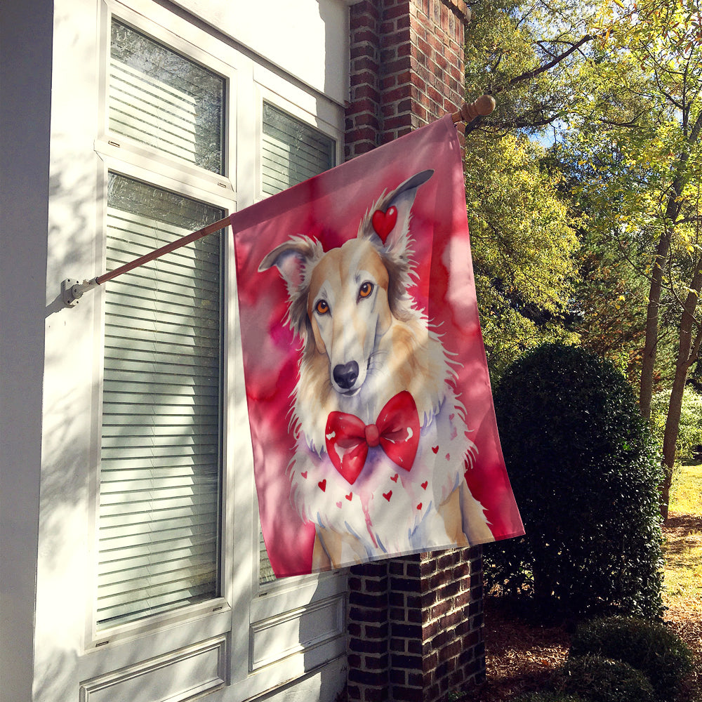 Borzoi My Valentine House Flag