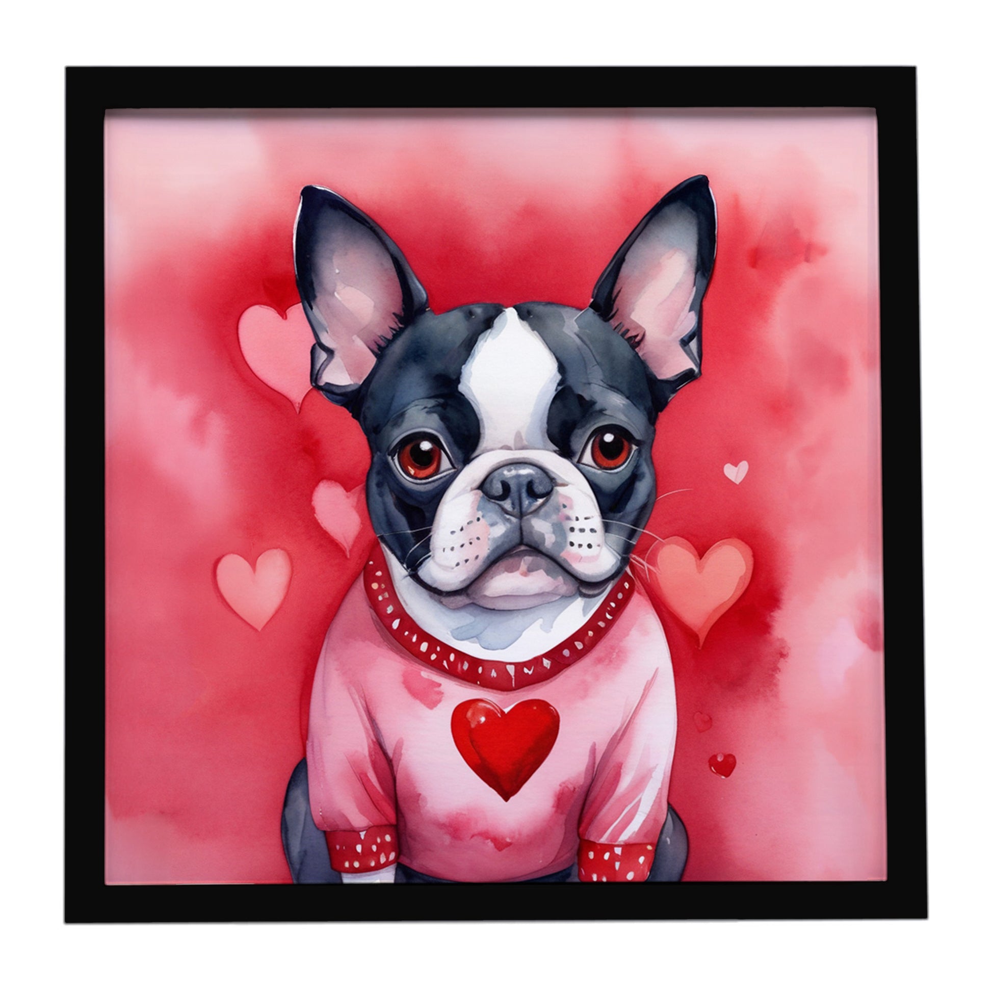 Buy this Boston Terrier My Valentine Framed Metal Print