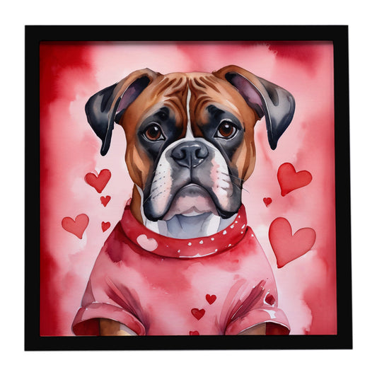 Buy this Boxer My Valentine Framed Metal Print