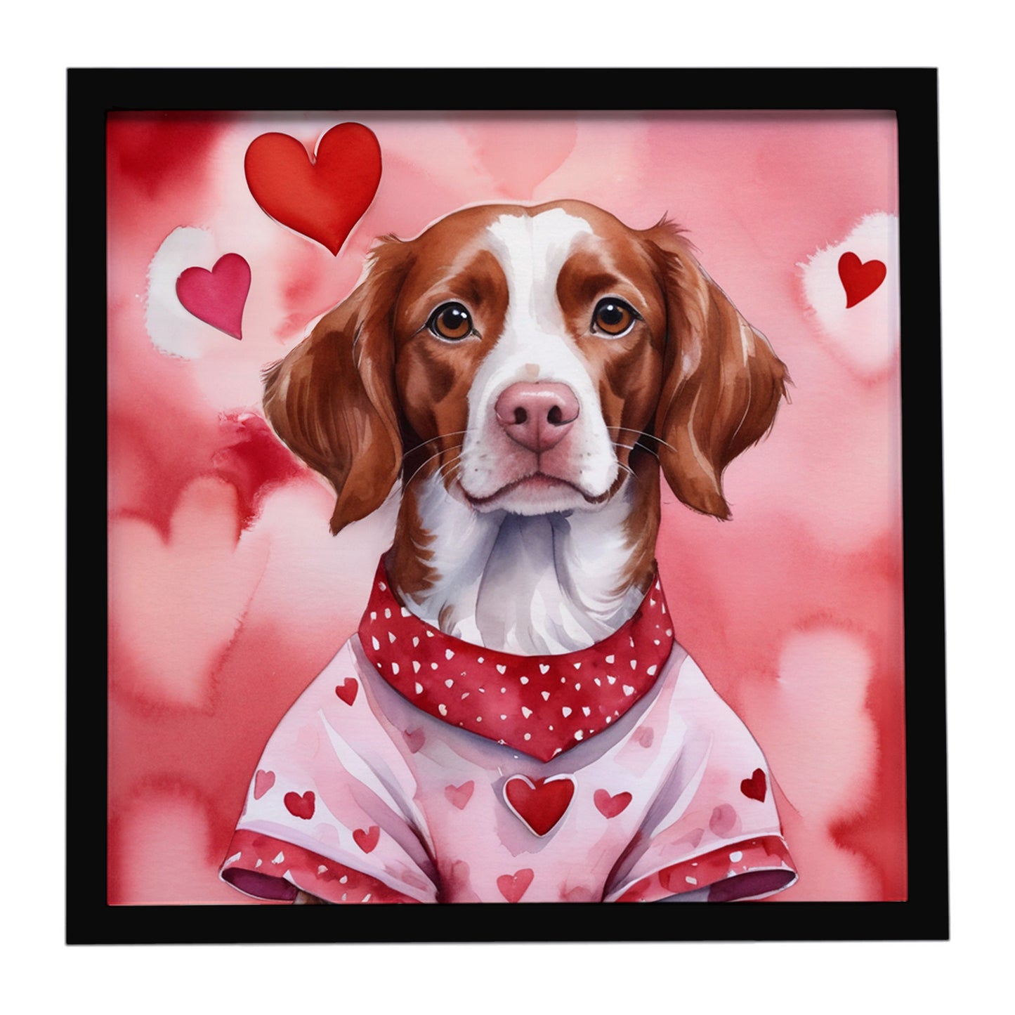 Buy this Brittany Spaniel My Valentine Framed Metal Print
